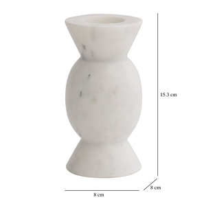 Porte-bougie classique en marbre blanc, décoration de table moderne, support à bougie en marbre de luxe, accent minimaliste pour la maison - Product Image 2