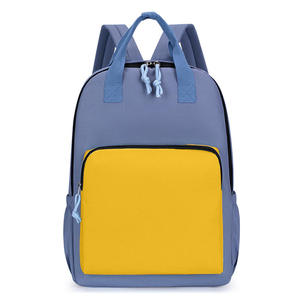 Stylish Contrast Color Student bag <b>School</b> bag <b>Backpack</b> Waterproof Large Capacity College Bookbag for Teens - Product Image 3
