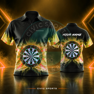 เสื้อโปโลผู้ชาย CIVIC SPORTS แขนสั้น พิมพ์ลายดิจิทัล แห้งเร็ว ผลิตจากโพลีเอสเตอร์ ดีไซน์สปอร์ต ลายเป้าลูกดอก - Product Image 1