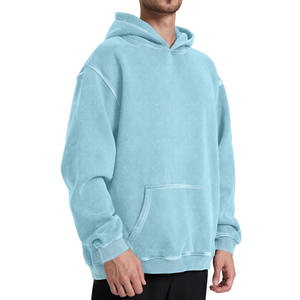Sudaderas con Capucha Básicas de Algodón Mezclado al por Mayor de Fábrica 2025 para Hombre, Sudaderas Lisas con Logotipo Personalizado para Hombre con Bolsillo - Product Image 5