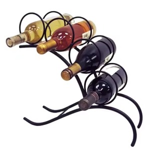 Estante Metálico para Botellas de Vino con Forma de Botella, Soporte para 5 Botellas, No Plegable, Multifuncional, Moderno, para Exhibición y Almacenamiento en el Hogar, Bar o Cocina - Product Image 6