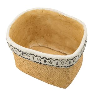 Ensemble de 2 jardinières rectangulaires à bordure géométrique, tailles L10.5x8.5x8 pouces et S7.5x5.5x6.5 pouces, pour fleurs et plantes vertes - Product Image 6