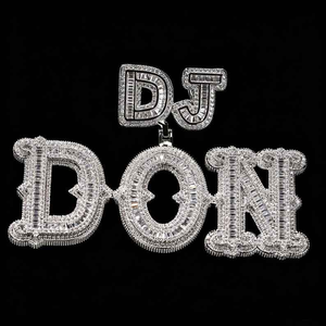Luxury Moissanite Diamond 925 Silver <b>Initial</b> Custom Pendant Cuban Link <b>Chain</b> Statement Unisex Jewelry Gift Necklace Fashion - Product Image 2