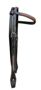 Cabezada para caballo estilo western ajustable, trenzada a mano, de cuero genuino, con frenteal de cuero crudo blanco y cuero marrón 93 - Product Image 2