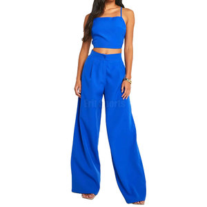 Lightweight Durable Material High Quality Casual Women Flare <b>Trousers</b> Mid Waist <b>Summer</b> Breathable Eco-Friendly Full Length Top - Product Image 5