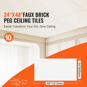 Pannelli per Controsoffitto in Schiuma PVC Premium, Confezione da 10, 24 x 48 Pollici, Facile Installazione, Montaggio a Incastro, Ignifughi con Buona Flessibilità - Product Image 2