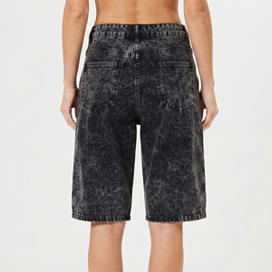 Shorts en jean délavé pour homme, style streetwear, avec cordon de serrage à la taille - Product Image 2
