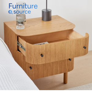 Table de chevet moderne et minimaliste en placage de MDF-Table de nuit durable avec tiroir de rangement pour chambres d'hôtel Usine OEM du Vietnam - Product Image 2