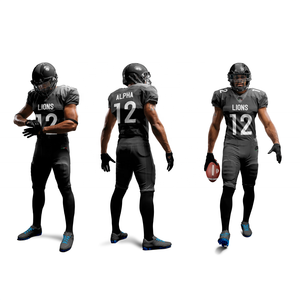 Sublimación completa Uniformes de fútbol americano Diseño personalizado 100% Poliéster Ropa elástica Jóvenes Hombres Jersey Conjuntos cortos - Product Image 4