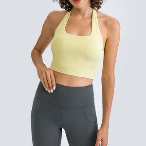 Soutien-gorge de sport grande taille pour femme, sans coutures, rembourrage amovible, logo personnalisé sur le devant, couleurs personnalisables pour le fitness et le yoga, respirant et élégant - Product Image 3