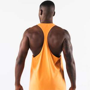 Proveedor de camisetas sin mangas transpirables de color naranja para gimnasio, camisetas sin mangas de algodón, camisetas sin mangas al por mayor a precio de fábrica. - Product Image 6