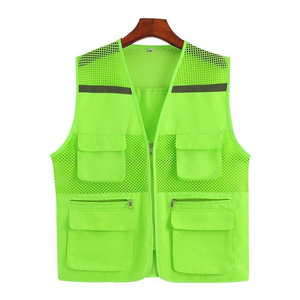 บริการผลิตเสื้อกั๊กนิรภัยแบบ OEM ตามแบบที่คุณออกแบบ ผลิตจากผ้าโพลีเอสเตอร์ พร้อมซิปเพื่อความปลอดภัยสำหรับงานก่อสร้าง - Product Image 2