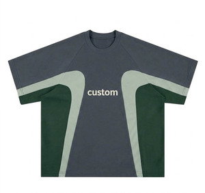 Camiseta Personalizada de Manga Corta para Hombre, Corte Regular, Cuello Redondo, Ribete en Contraste, Estampado de Letras, Ropa Deportiva Informal - Product Image 6