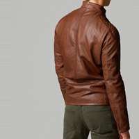 Nouvelle veste de motard en cuir véritable marron uni pour homme, respirante, style streetwear hiver, avec doublure Sherpa et bordure en fourrure, personnalisable, best-seller