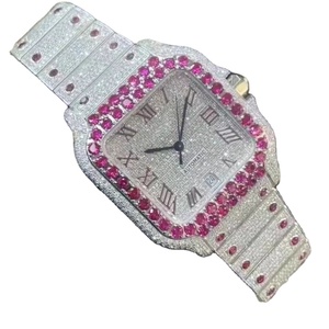 Montre unisexe classique de luxe en acier inoxydable avec diamant moissanite, étanche à 30 m, mouvement à quartz numérique, style business - Product Image 1