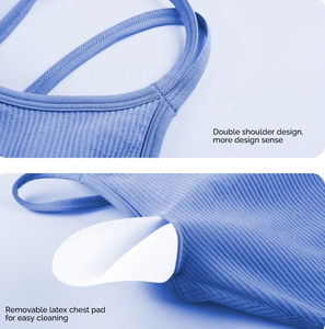Ropa Deportiva, Sujetador Deportivo con Tirantes No Ajustables y Relleno, Hecho de Algodón Tejido de Alta Calidad, Sujetadores Deportivos de Gimnasio de Alta Elasticidad - Product Image 5