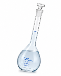 Frasco Volumétrico de 1000 mL, Clase A, Precisión USP, Vidrio Borosilicato con Tapón de Vidrio Rectificado Intercambiable, Grado de Laboratorio - Product Image 5