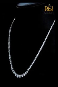 สร้อยคอเพชรริเวียร่าทรงลูกแพร์เพาะเลี้ยงในห้องปฏิบัติการ ทองคำแท้ 9K 14K 18K ขายส่งจากโรงงานโดยตรง - Product Image 2