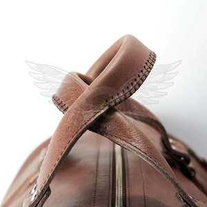 Bolsa de Lona de Cuero para Gimnasio y Oficina, Forma Ovalada, Unisex, Mochila de Viaje, Capacidad Personalizada, Cuero Marrón Resistente al Agua, Ajustable - Product Image 3