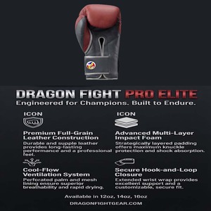 Gants de boxe DF-BGArg1 pour le kickboxing, en cuir de vachette, 14 oz, fermeture auto-agrippante, rouge/gris, respirants, équipement d'entraînement d'arts martiaux pour adultes - Product Image 4