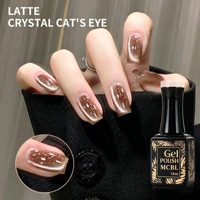Vernis à ongles gel effet œil de chat cristal latte, nouveau style populaire automne-hiver, vente en gros