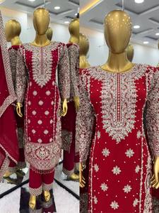 Presenting New Collection In Faux Georgette With Heavy Embroidery Sequence Work <b>Top</b>-Bottom And Dupatta Set Fully Stitched Ready - Product Image 4