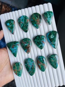 Crisocola de Calidad Grado AAA, Cabujón de Crisocola Hecho a Mano, Gema Suelta de Crisocola Pulida y Lisa para la Fabricación de Joyas - Product Image 3