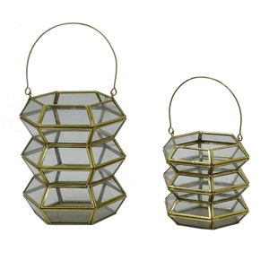 Bougeoirs en verre avec poignées rétro, en fer, porte-bougie - Product Image 6