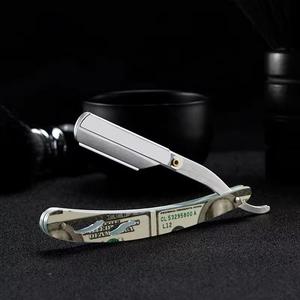 Barber Straight <b>Razor</b> Stainless Steel Blade ABS Handle Red White Blue Stripe Design For <b>Men</b> Shaving Trim Hair Beard - Product Image 4