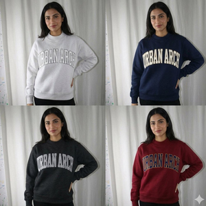 Sudadera Urbana de Cuello Redondo para Mujer, Corte Regular, 100% Algodón, Estilo Universitario, Ropa para la Universidad, el Campus o la Escuela - Product Image 5
