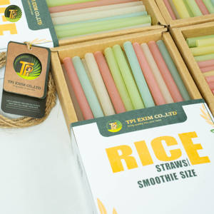 Pailles à boire jetables écologiques sans plastique en paille de riz vietnamienne pour hôtels, restaurants, cocktails, fêtes et bars - Product Image 1