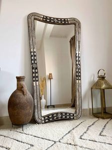 Affordable Price Bone Inlay Round Shape <b>Mirror</b> Frame <b>Brass</b> Striped Pattern Bone Inlay Round Shape <b>Mirror</b> Frame Wall Decor - Product Image 6