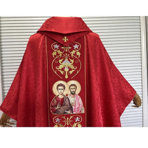 Chasuble rouge pour prêtre catholique avec étole, modèle 2025, sur mesure, haute qualité, nouveau design, broderie - Product Image 5