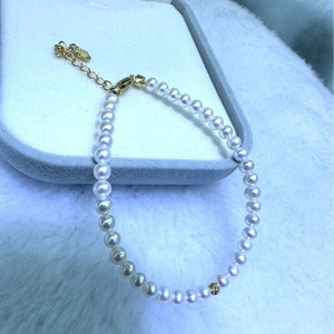 สร้อยคอไข่มุกน้ำจืดธรรมชาติ 3-4 ชั้น สำหรับฤดูใบไม้ร่วง/ฤดูหนาว คุณภาพสูง แบบยาว 3 ชั้น สไตล์สร้อยคล้องเสื้อ พร้อมกำไลข้อมือ - Product Image 2