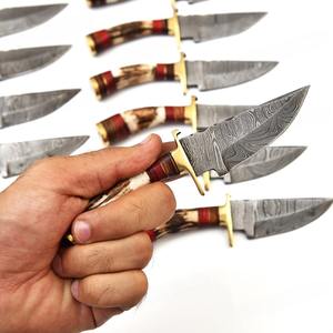 มีดสกินเนอร์เหล็กดามัสกัสแบบดรอปพอยต์ ด้ามจับตามหลักสรีรศาสตร์ สำหรับพกพาและตั้งแคมป์  OEM ปรับแต่งได้ มีดอเนกประสงค์ - Product Image 2