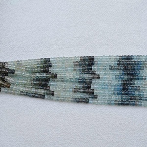 5mm naturel Multi aigue-marine à facettes Rondelle perles perles de pierres précieuses semi-précieuses vêtements de tous les jours bijoux taille personnalisée disponible - Product Image 2