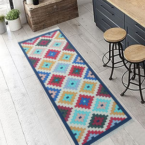 Alfombra dhurrie de algodón hecha a mano con tejido kilim tradicional para decoración de piso de sala de estar y dormitorio - Product Image 1