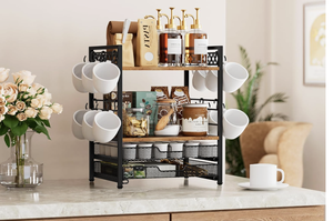 Organizador de Estación de Café, Organizador de Tazas K-Cup de 4 Niveles con 12 Ganchos, Soporte para Cápsulas de Café, Multifuncional - Product Image 2