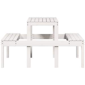 Table de pique-nique élégante en pin massif blanc, taille standard, mobilier d'extérieur - Product Image 5