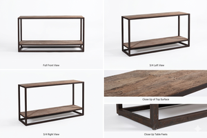 Mesa Auxiliar Moderna Federa, Mesa Consola Larga con Tapa de Madera y Estructura de Hierro, Estilo Loft Urbano, para Entrada, Apartamento, Salón, Ecológica - Product Image 5