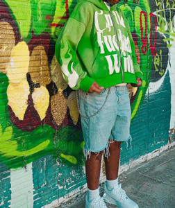 Sudadera con Capucha de Moda para Hombre, con Pedrería, de Gran Tamaño, con Bordado Desgastado - Product Image 4