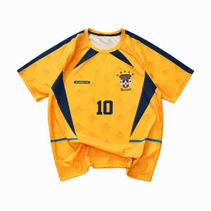 Maillot de football américain professionnel jaune marine en maille unie grande taille, sublimation frontale, chemise de match athlétique 100 % polyester - Product Image 1