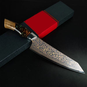 SCL DIY OEM Damascus Steel Chef Knife Straight Back Wood Handle Professional Multi-Functional Kitchen Knife 0.5mm Thickness - Product Image 3