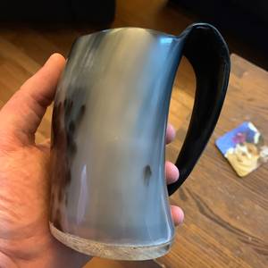 Handcrafted Viking Drinking Horn Mug Best Quality Natural Ox Horn Beer Cup Unique Gift Item Stein Decorative - Product Image 2