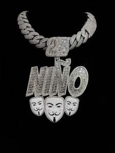 Colgante de Lujo con Letra VVS de Moissanita, Joyería Hip Hop Personalizada de Plata 925, de Moda, con Baño de Rodio Certificado para Hombres - Product Image 5