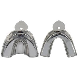 Juego Profesional de Bandejas Metálicas para Impresiones Dentales |   Bandejas Regulares Extra Grandes de Acero Inoxidable Sólido Sin Perforaciones, Par Superior e Inferior - Product Image 5