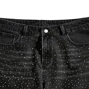 Pantalones Cortos de Mezclilla para Hombre, Tradicionales, con Cinco Bolsillos, Bordados, Elásticos, Cómodos, para Uso Diario - Product Image 3