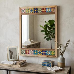 Baroque Wooden Wall Mirror Ornate Carved Frame Decorative Rectangular <b>Vanity</b> Mirror for Living Room <b>Bedroom</b> - Product Image 1