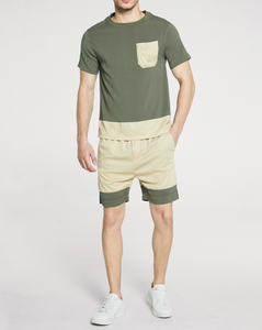 Conjunto Deportivo Casual para Hombre, Estilo Hip Hop, Ropa Deportiva, Color Sólido, Venta al Por Mayor OEM, Conjunto de Camiseta de Manga Corta y Pantalones - Product Image 1