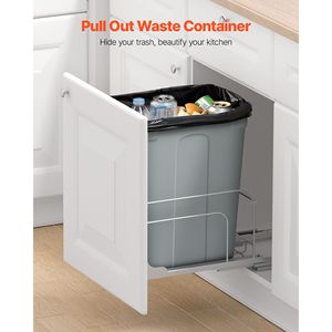 Bidone per la Raccolta Differenziata da 35 QT in Metallo Resistente Montabile su Mobile da Cucina, per Uso su Scrivania e in Auto - Product Image 2
